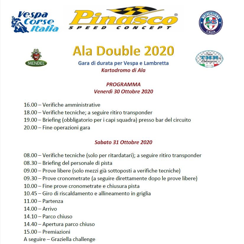 Programma Ufficiale Ala Double 2020!